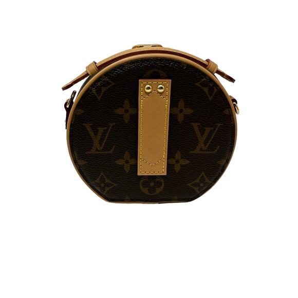 Louis Vuitton Monogram Canvas Boite Chapeau Biscuit Round Bag Brown One Size - Picture 3 of 10
